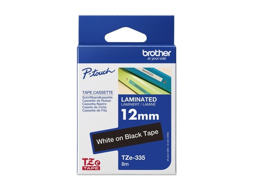 [1659473] BROTHER RUBAN TZ 12 MM BLANC/NO