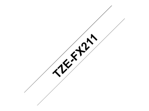 [1668367] Ruban TZ flexible 6mm Noir/Blanc