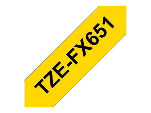 [1668368] Ruban TZ laminé flexible 24mm Noir/Jaune