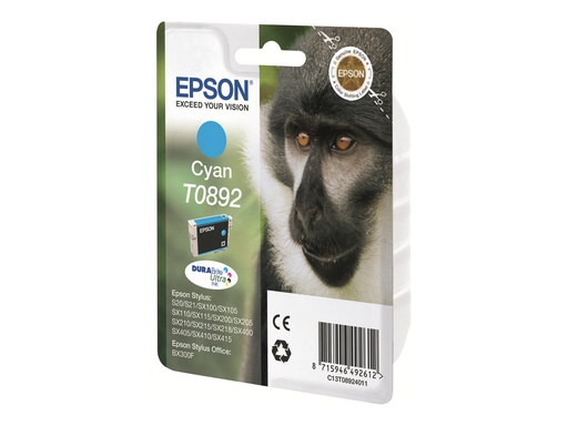 [EPST089240] EPSON Cartouche Singe T0892 Encre DURABrite Ultra Cyan 3,5ml