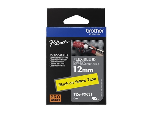 [BROTZEFX631] Ruban TZ flexible 12mm noir / jaune