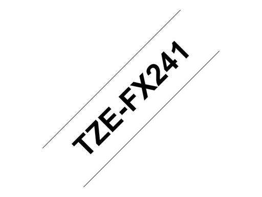 [BROTZE-FX241] Ruban TZ laminé flexible 18mm Noir/Blanc