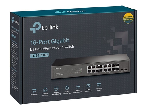 [1881421] Switch rackable/de bureau 16 ports Giga métallique