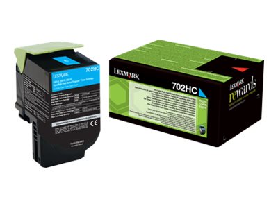 [LEX70C2HC0] LEXMARK Cartouche Toner 702HC Haute Capacité Cyan 3 000 pages