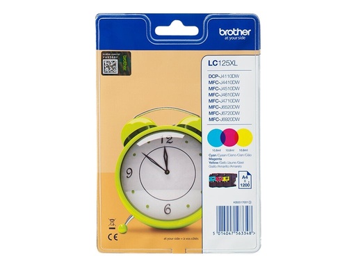 [BROLC125XLRBW] Blister de 3 cartouches couleur  (C/Y/M) LC125XL
