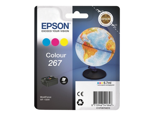 [EPST267040] EPSON Cartouche monobloc Globe 267 C,M,J 6,7ml