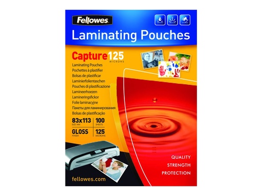 [FELLACC5307101] Fellowes pochette de plastification  83X113MM 125MIC 100PK 5307101