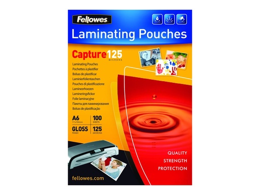 [FELLACC5307201] Fellowes pochette de plastification  A6 125MIC 100PK 5307201