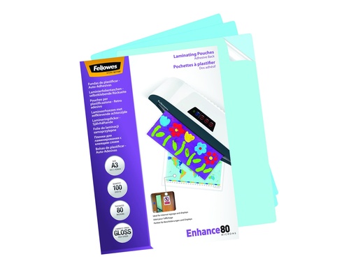 [FELLACC5302302] Fellowes pochette de plastification adhésive A3 80MIC 100PK 5302302