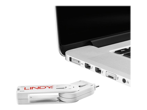 [LINACC40454] Clé USB et 4 bloqueurs de ports USB, Blanc