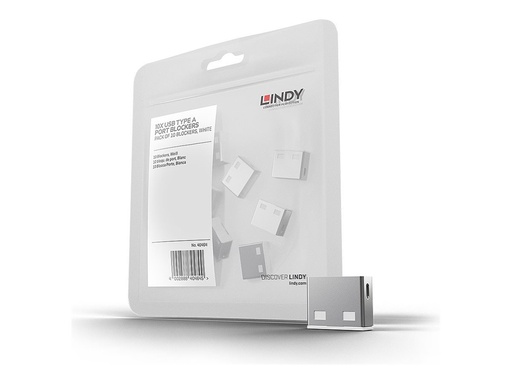 [LINACC40464] Bloqueurs de ports USB, 10 pièces, Blanc