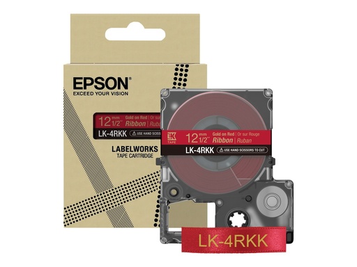 [2607068] EPSON LK-4RKK Ruban satin Or/Rouge 12/5