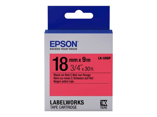 [2649474] EPSON LK-5RBP Cart. Etiq. Noir sur Rouge