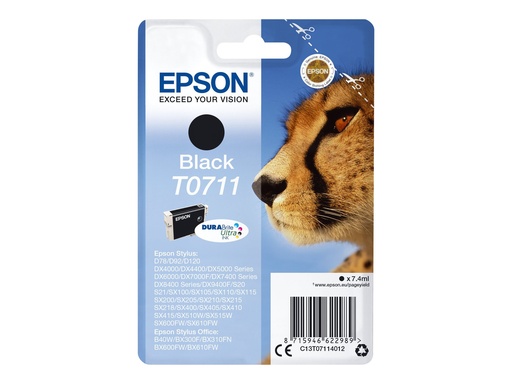 [EPST071140] EPSON Cartouche Guépard T0711 Encre DURABrite Ultra Noir 7,4ml