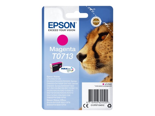 [EPST071340] EPSON Cartouche Guépard T0713 Encre DURABrite Ultra Magenta 5,5ml