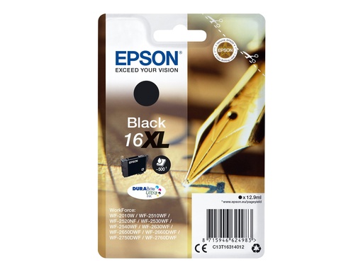 [EPST163140] EPSON Cartouche Stylo à plume 16XL Encre Durabrite Noir XL 12,9ml