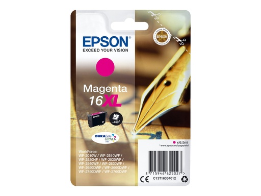 [EPST163340] EPSON Cartouche Stylo à plume 16XL Encre Durabrite Magenta XL 6,5ml