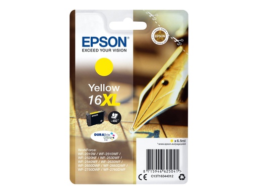 [EPST163440] EPSON Cartouche Stylo à plume 16XL Encre Durabrite Jaune XL 6,5ml