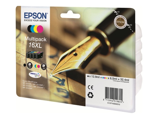 [EPST163640] EPSON Cartouche Multipack Stylo à plume16XL Encre N,C,M,J XL 32,4ml
