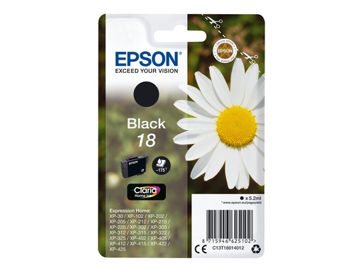 [EPSC13T18014022] EPSON 4LB 18 black ink claria w/s
