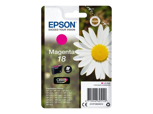 [EPST180340] EPSON Cartouche P querette 18 Encre Claria Home Magenta 3,3ml