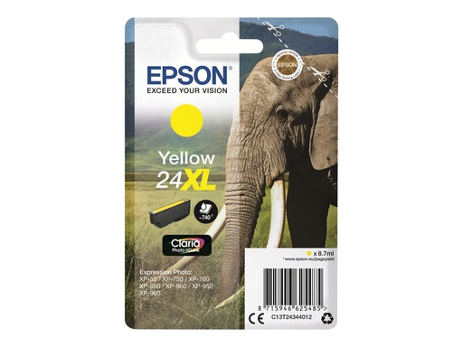[EPST243440] EPSON Cartouche Eléphant 24XL Encre Claria Photo HD Jaune 8,7ml