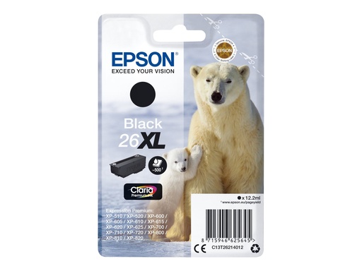 [2666476] EPSON 4LB 26XL black ink claria prem w/s
