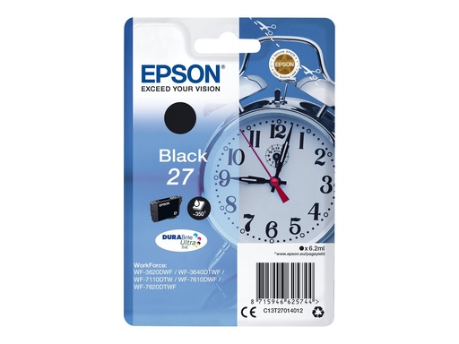 [EPST270140] EPSON Cartouche Réveil 27 Encre Durabrite Noir 6,2ml
