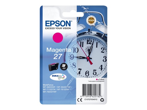[EPST270340] EPSON Cartouche Réveil 27 Encre Durabrite Magenta 3,6ml