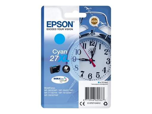 [EPST271240] EPSON Cartouche Réveil 27XL Encre Durabrite Cyan XL 10,4ml