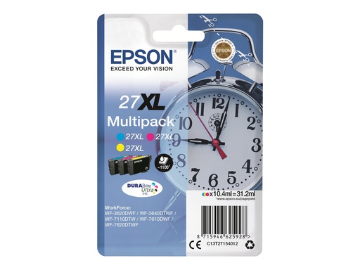 [EPST271540] EPSON Multipack Réveil 27XL Encre Durabrite 3 couleurs C,M,J XL 32,1ml