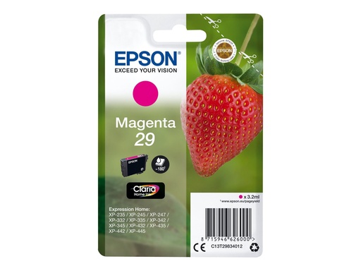 [EPST298340] EPSON Cartouche Fraise 29 Encre Claria Home Magenta 3,2ml
