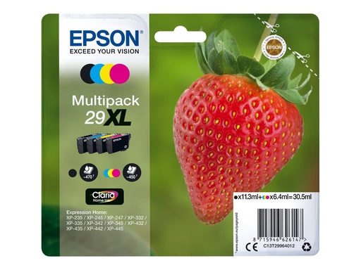 [EPST299640] EPSON Multipack Fraise 29XL Encre Claria Home N,C,M,J 30,5ml