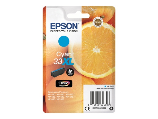 [EPST336240] EPSON 1LB Singlepack Cyan 33XL Claria