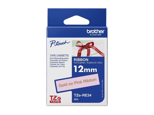 [BROTZERE34] Ruban TZERE tissus Or sur Rose 12mm (4m)