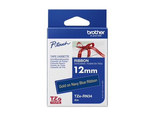 [2743505] Ruban TZER tissus Or sur Bleu Nuit 12mm (4m)