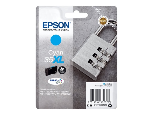 [EPST359240] EPSON Cartouche Encre 35XL Durabrite Ultra Cyan 20,3ml