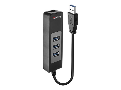 [2834469] LINDY USB 3.1 Hub/Gigabit Ether. Adapter