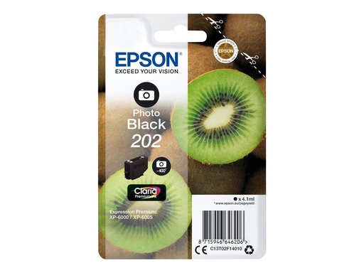 [EPST02F140] EPSON Cartouche Kiwi 202 Encre Claria Premium Noir Photo 4,1ml