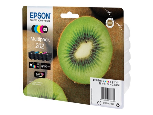 [EPST02E740] EPSON Multipack Kiwi 202 Encre Claria Premium N,C,M,J 1x6,9ml+3x4,1ml