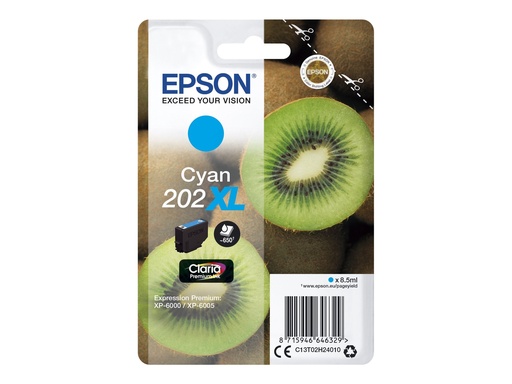 [EPST02H240] EPSON Cartouche Kiwi 202XL Encre Claria Premium Cyan 8,5ml