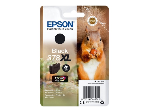 [EPST379140] EPSON Cartouche Ecureuil 378XL Encre Claria Photo Noir 11,2ml