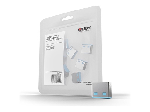 [LINACC40462] Bloqueurs de ports USB, 10 pièces, Bleu