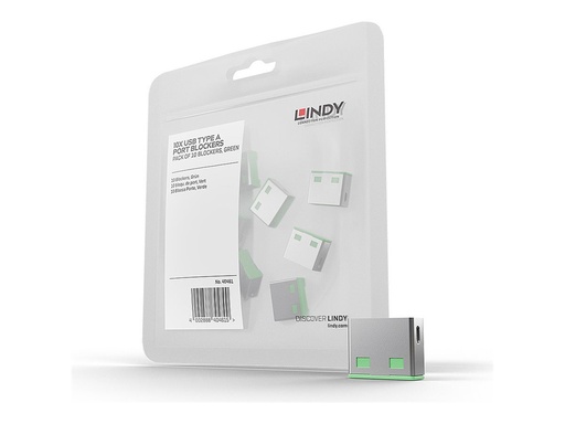 [LINACC40461] Bloqueurs de ports USB, 10 pièces, Vert