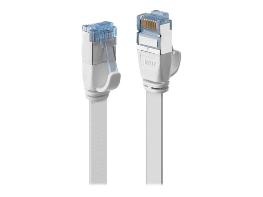 [LINCAB47540] C ble réseau Plat Blanc Cat.6A U/FTP, 0.3m
