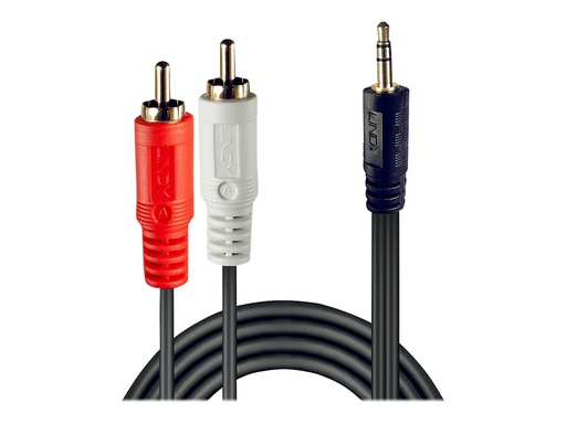 [LINCAB35682] C ble audio Premium 2 x RCA (Cinch) m le vers jack 3,5mm m le, 3m