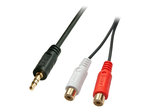 [LINCAB35678] C ble audio Premium 2 x RCA (Cinch) femelle vers jack 3,5mm m le, 25cm