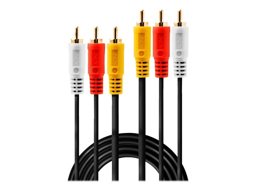 [LINCAB35690] C ble audio vidéo Premium, 3 x RCA (Cinch) m le/m le, 1m