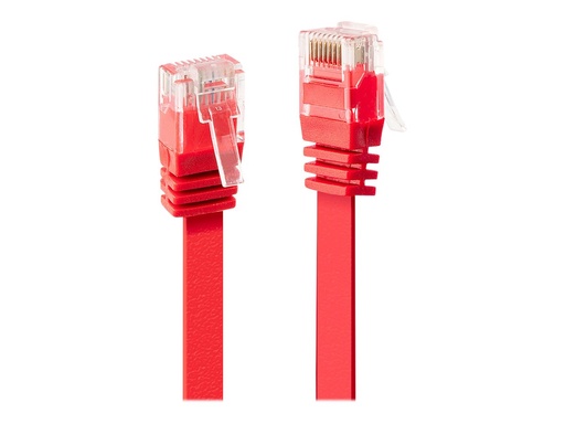 [LINCAB47511] LINDY Cat.6 U/UTP Flat Cable 1m Red