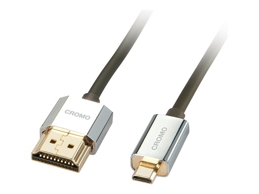 [LINCAB41682] C ble HDMI  Slim, compatible HDMI 2.0 Ultra HD, Ethernet CROMO , type A/D, 2m
